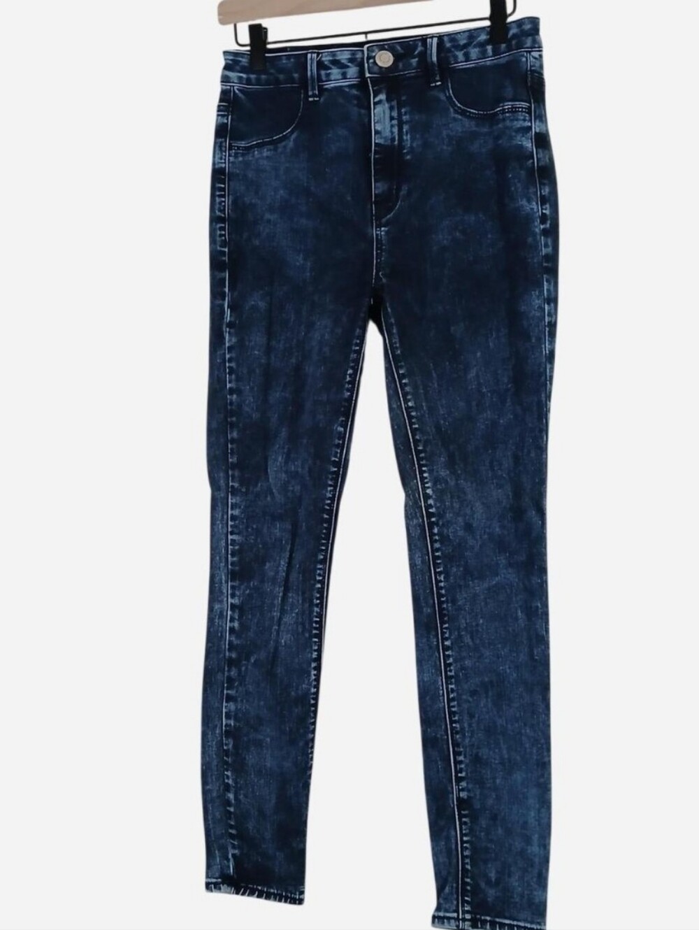 American Eagle AEO Dark Blue Acid Wash Sky High Waist Jeggings Size 8